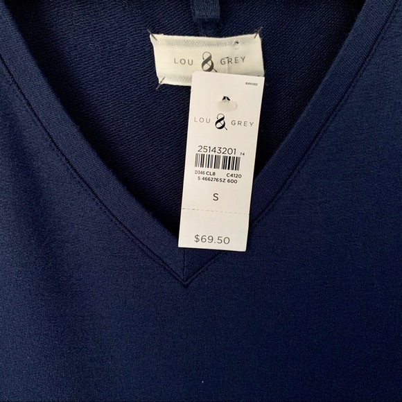 NWT LOFT Lou & Grey Navy Blue V-Neck T-Shirt Dress - Picture 4 of 10